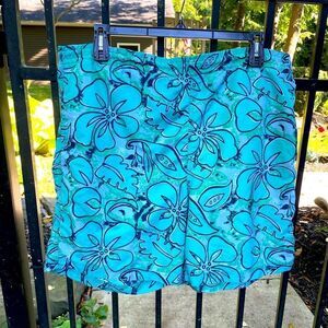 MAD IGUANA swim trunks in teal floral